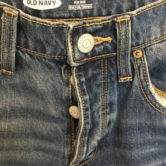Old Navy Jeans OG Kids Unisex Sz 12 High Rise Button Front Medium Wash 5-Pocket - Picture 3 of 9